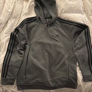Adidas Gray Hoodie with Black Stripes